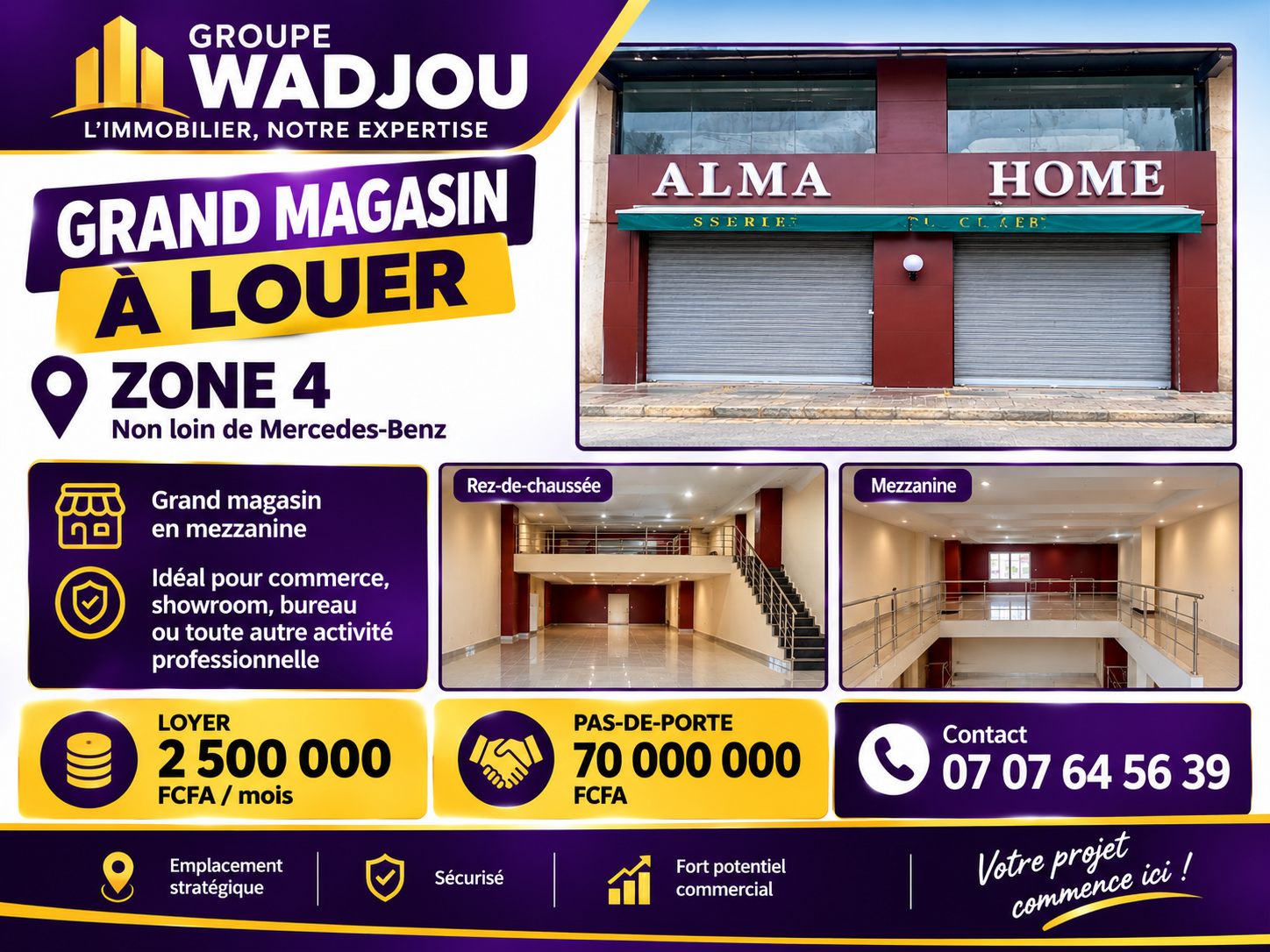 Très grand magasin à céder à Marcory Zone 4