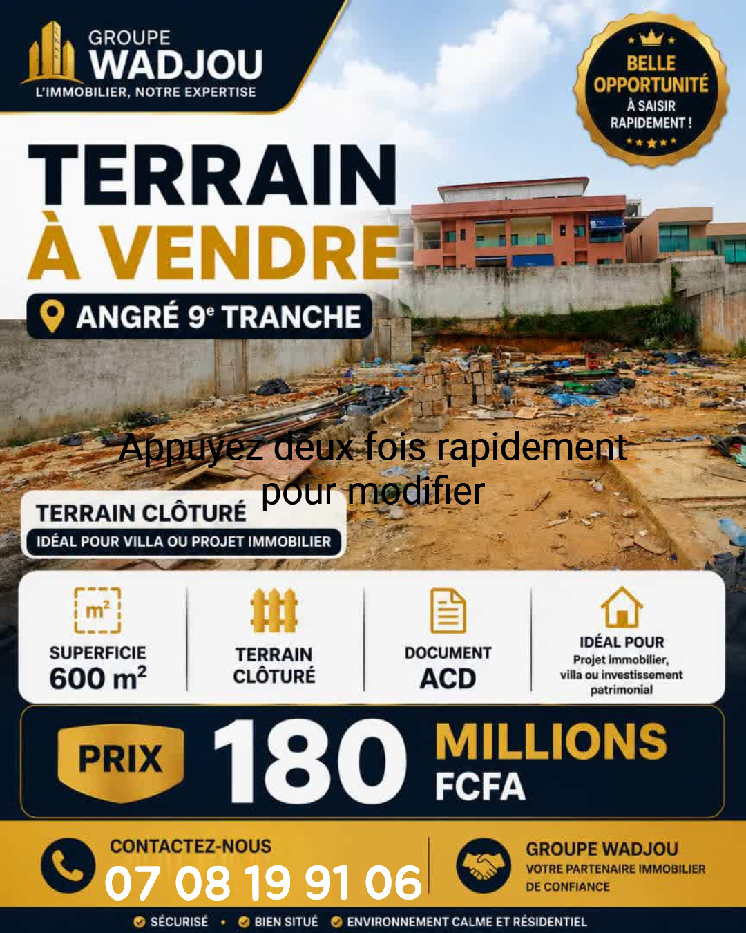 Terrains à vendre 