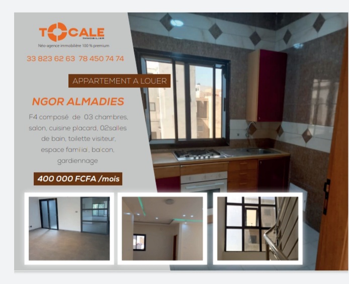 APPARTEMENT F4 A LOUER A NGOR ALMADIES